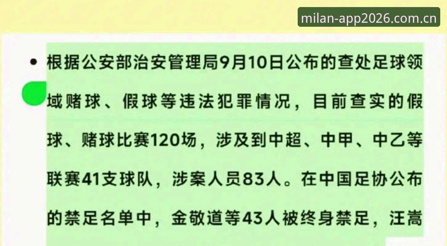 中国足协第三批禁足名单解读操作教程：在米兰数据平台追踪行业整顿动态